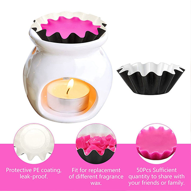 50pcs Wax Melt Warmer Liners Easy To Clean Up Reusable Leakproof